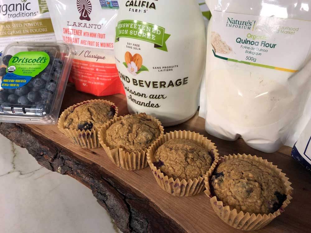 Vegan Oat and Blueberry Muffins with Natural and Organic Ingredients 