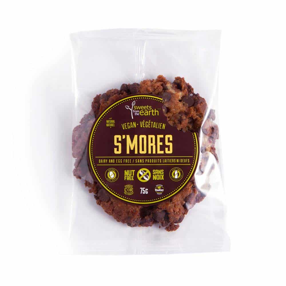 Sweets From The Earth s'mores cookie in their package.
